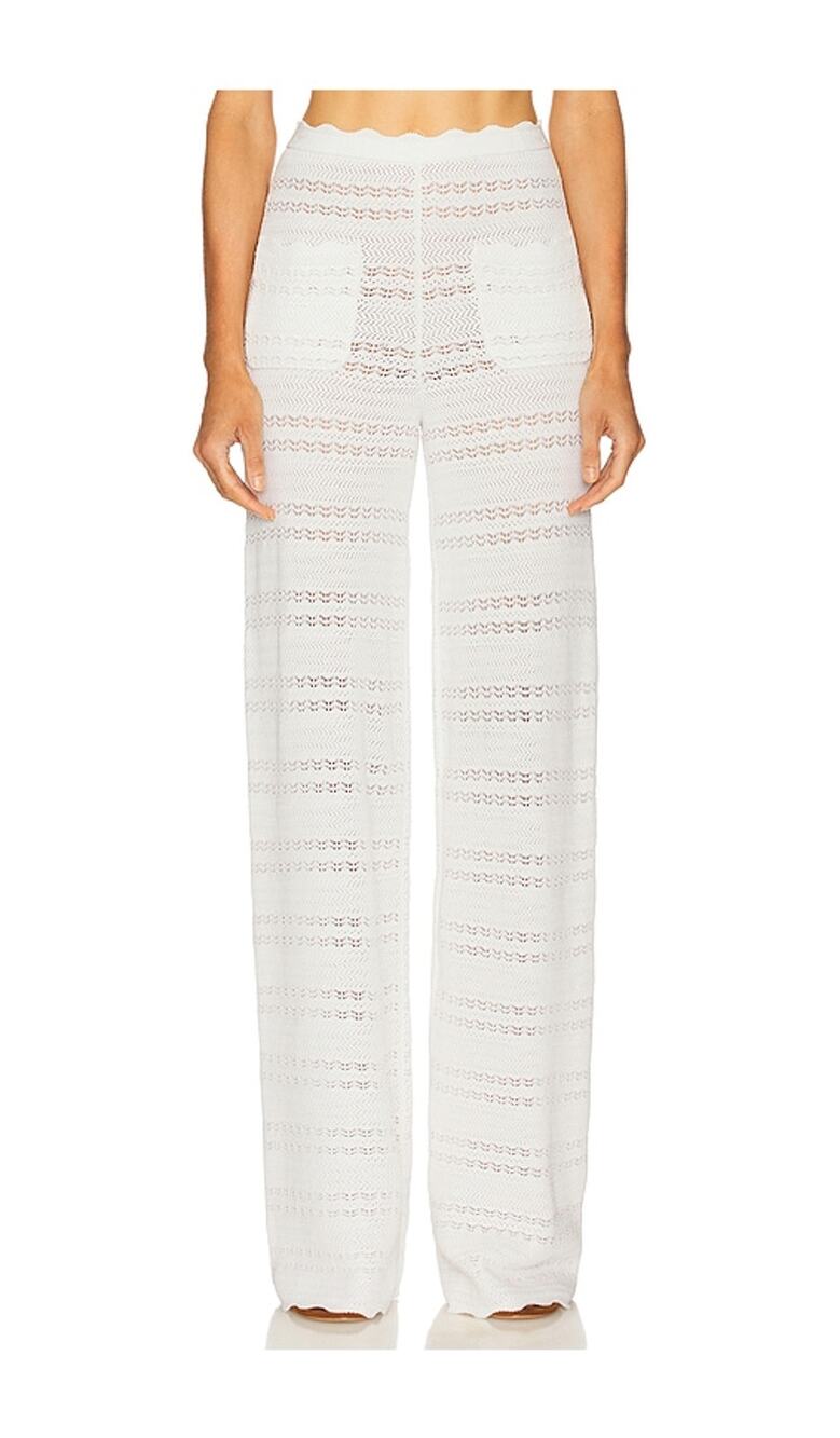Helsa Scalloped Ivory Kaitltn Pants Size L